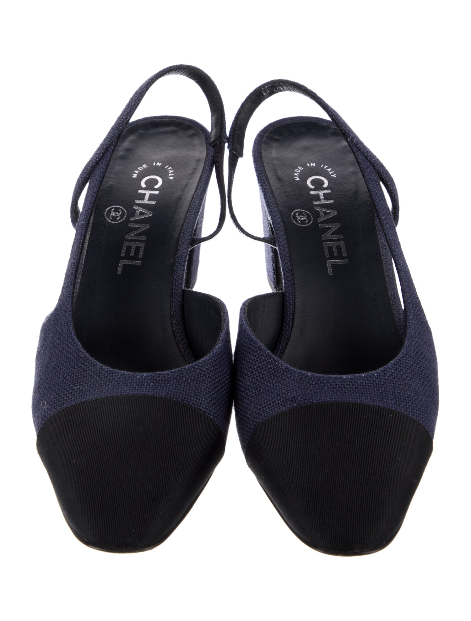 Chanel Interlocking CC Logo Slingback Pumps